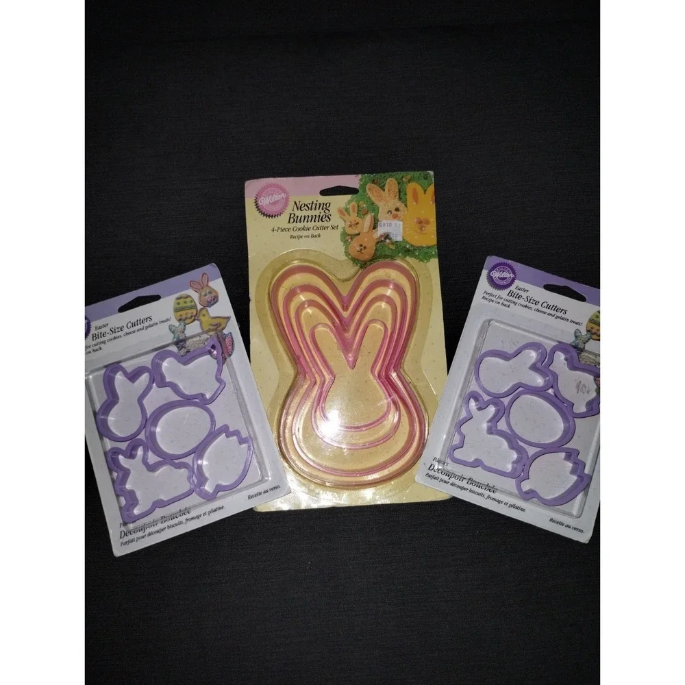 Vintage Wilton Cookie Cutters Easter Nesting Bunnies And Easter Bites 3 Packages
